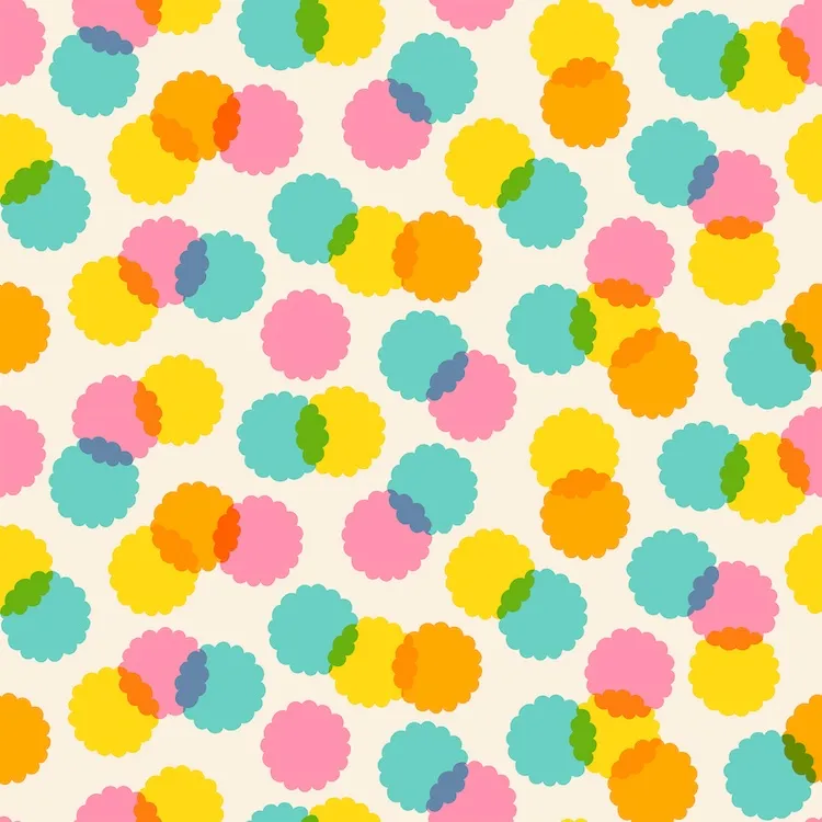 Quilting Fabric - Translucent Flower Spots on Off White from Eye Candy by Ruby Star Society for Moda 5160-11