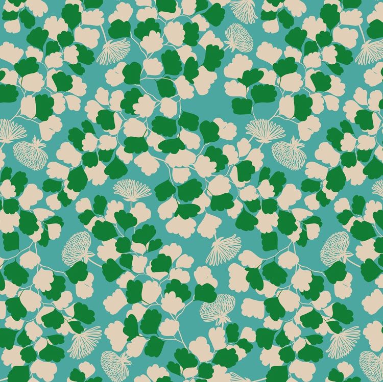 Quilting Fabric - Ginko Leaves on Blue from Reverie by Melody Miller for Ruby Star Society RS0053 14