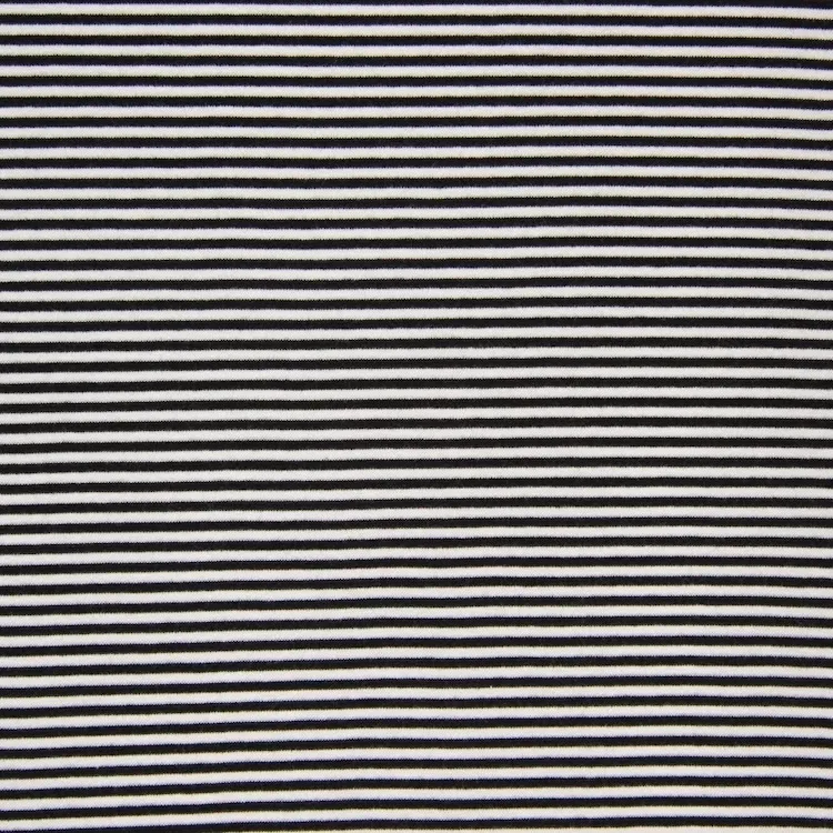 Yarn Dyed Cotton Jersey Fabric Tube in Black and White Stripes