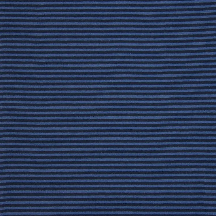 Yarn Dyed Cotton Jersey Fabric Tube in Blue Stripes