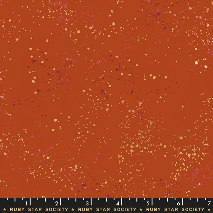 Quilting Fabric - Ruby Star Society Speckled in Cayenne with Metallic Accents Colour RS5027 64M