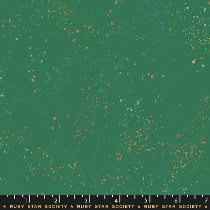 Quilting Fabric - Ruby Star Society Speckled in Emerald Green with Metallic Accents Colour RS5027 74M 