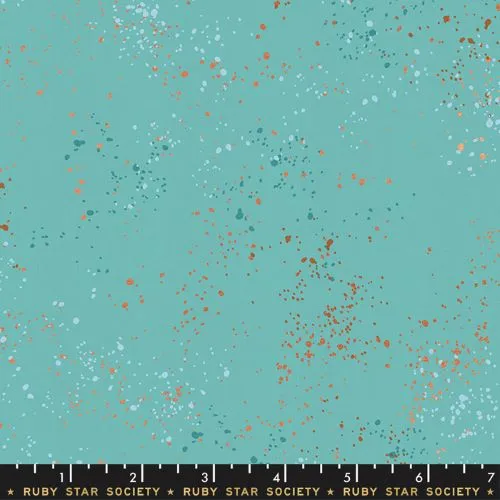 Quilting Fabric - Ruby Star Society Speckled in Turquoise with Metallic Accents Colour RS5027 72M