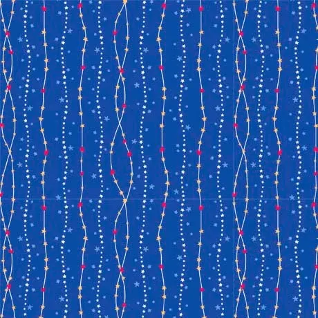 Quilting Fabric - Stars on Strings Blue from Sweet Sheeps by Turnowsky for Quilting Treasures 29364Y