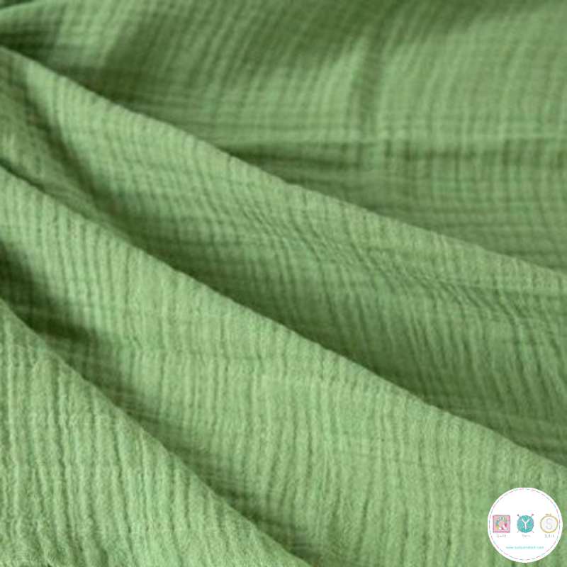 Sage Green - Double Gauze - Muslin - 100% Baby Cotton Fabric ...