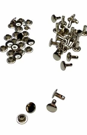 Bagmaking - 8mm Double Cap Rivets in Silver / Nickel