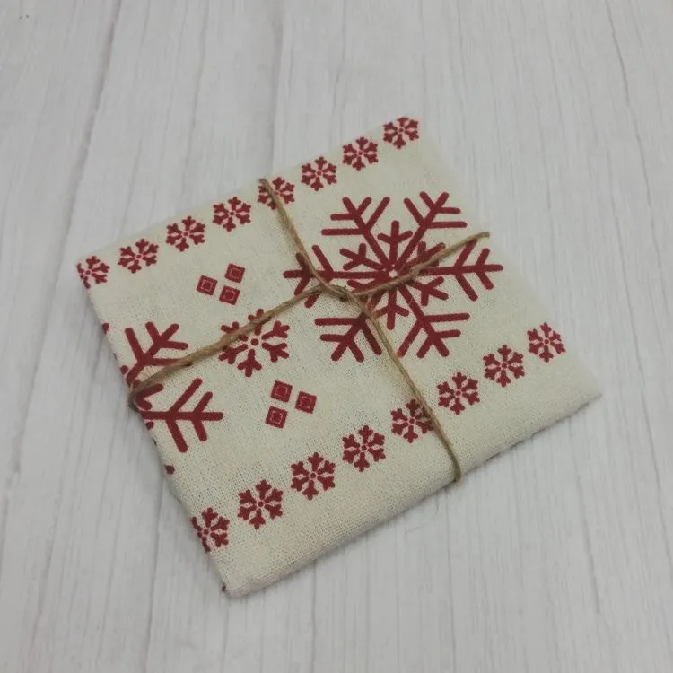 Canvas Square - Scandinavian Snowflake on Natural