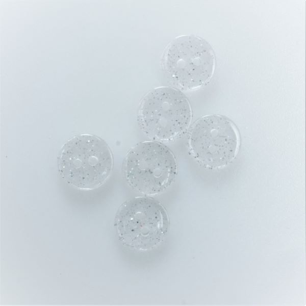 12mm Clear Glitter Button