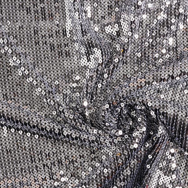 Sequin Stretch Fabric in Silver - Quilt Yarn Stitch