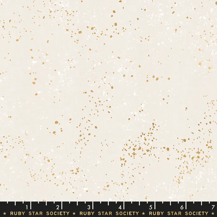 Quilting Fabric - Ruby Star Society Speckled in White Gold with Metallic Accents Colour RS5027 14M