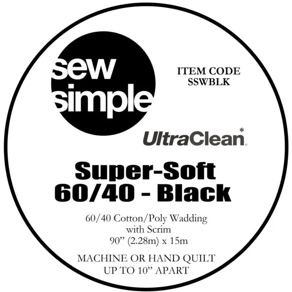 90" Wide Black Wadding - Super Soft Cotton Blend by Sew Simple