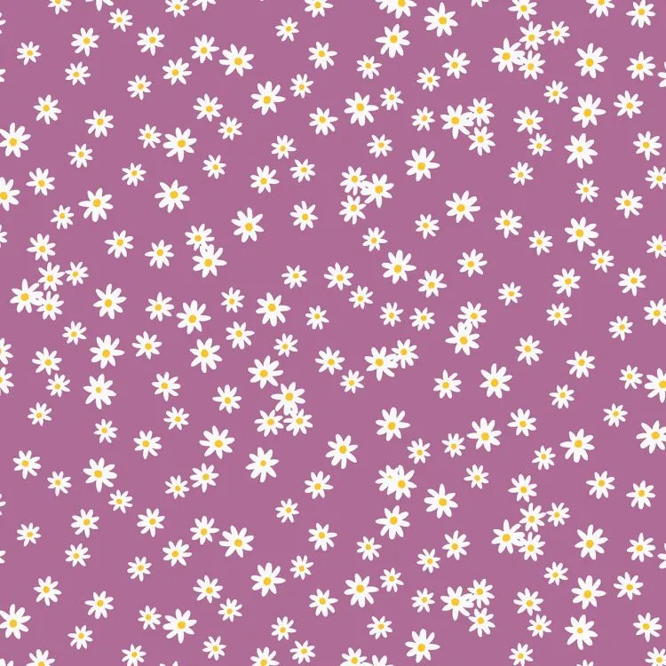 Quilting Fabric - Daisies on Purple from Ready Thready Sew by Dear Stella ST-D2186