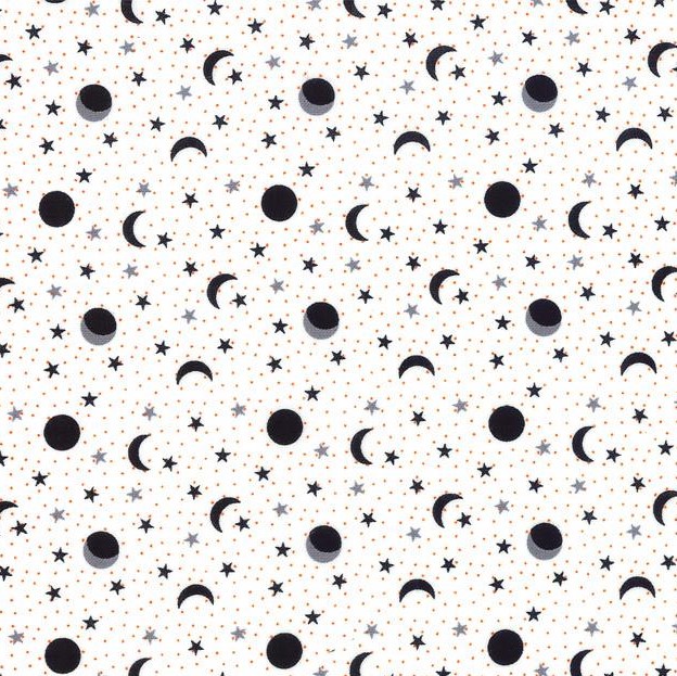 Moon And Stars Fabric - Midnight Magic by April Rosenthal - Moda ...