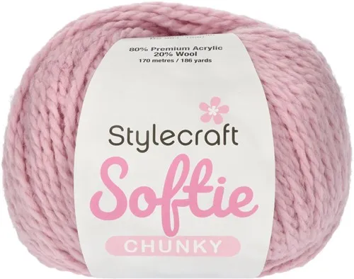 Yarn - Stylecraft Softie Chunky in Peony Pink 3986