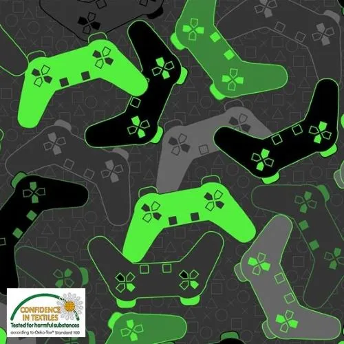 Sweatshirt Fabric - Burshed - Gaming Controllers