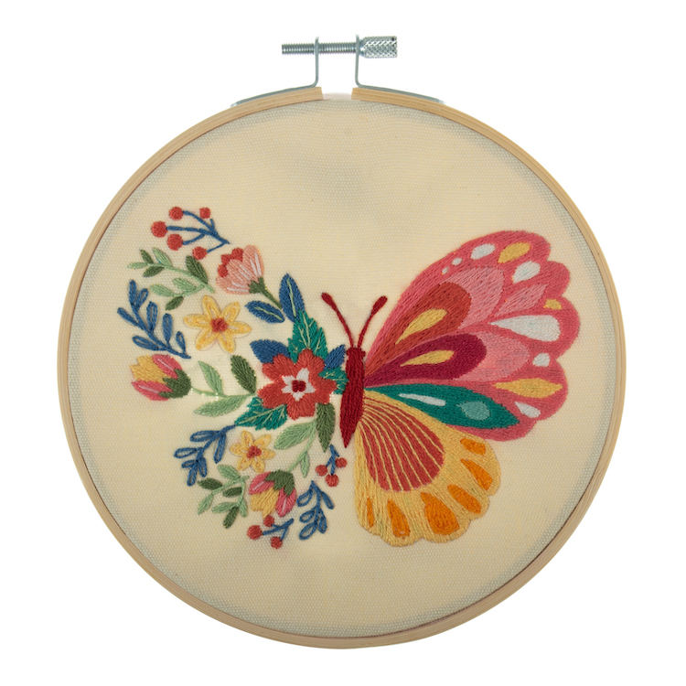 Floral Butterfly Embroidery Kit by Trimits