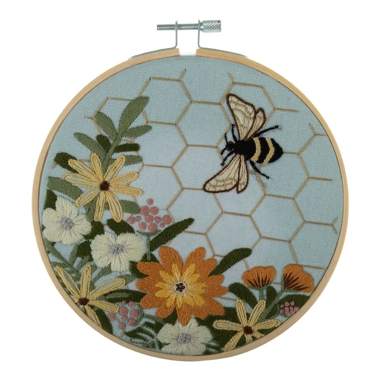  Bee With Flowers Embroidery Kit by Trimits