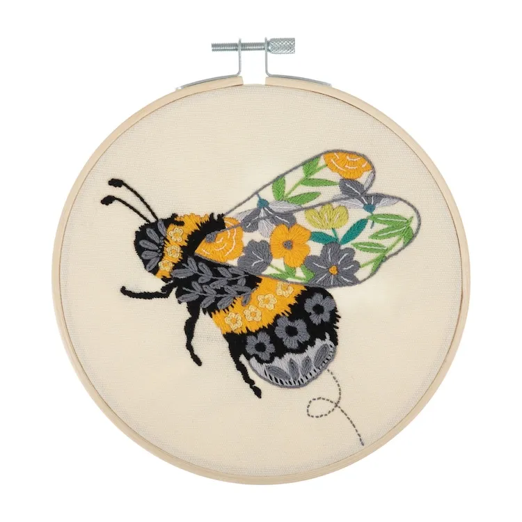 Floral Bee Embroidery Kit by Trimits