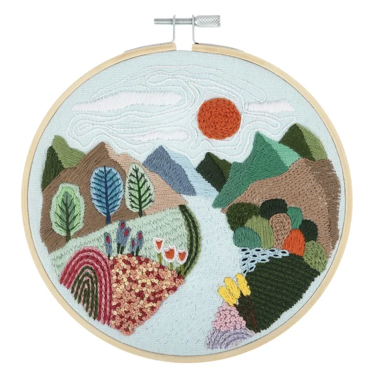 Mountain View Embroidery Kit by Trimits