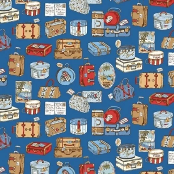 Quilting Fabric - Luggage from Teddys Travels by Deborah Edwards for Northcott