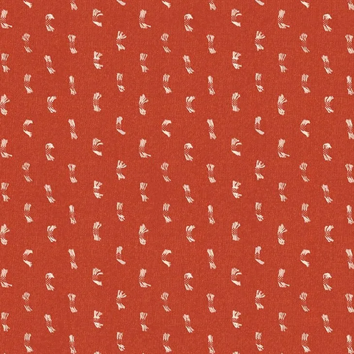 Woven Cotton Fabric - Ties on Rust Ruby Star Society's Warp & Weft Collection