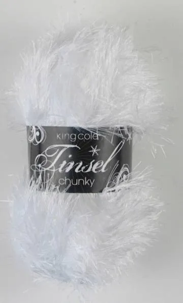 Yarn - King Cole Tinsel Chunky White 204