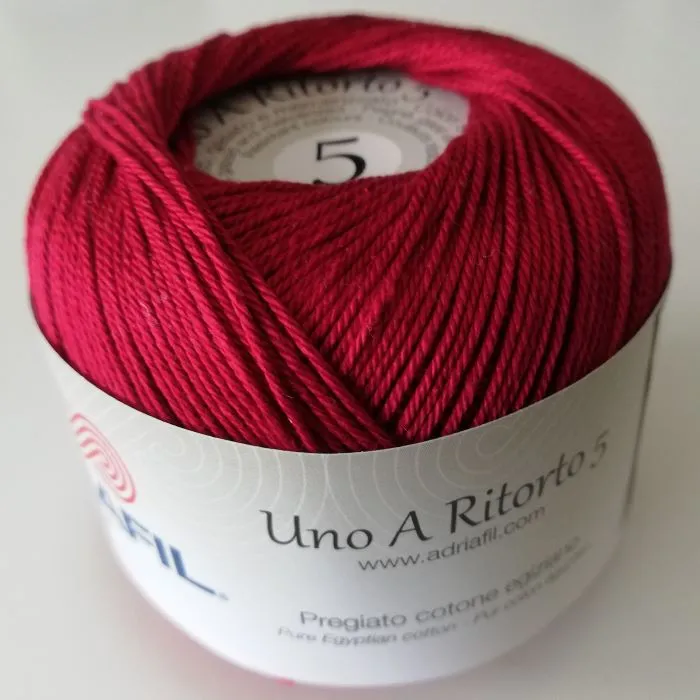 Yarn - Adriafil Uno A Ritorto 5 in Red Colour 18