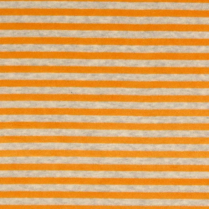 Nicki Velour Sweatshirt Fabric with Yellow and Grey Stripes