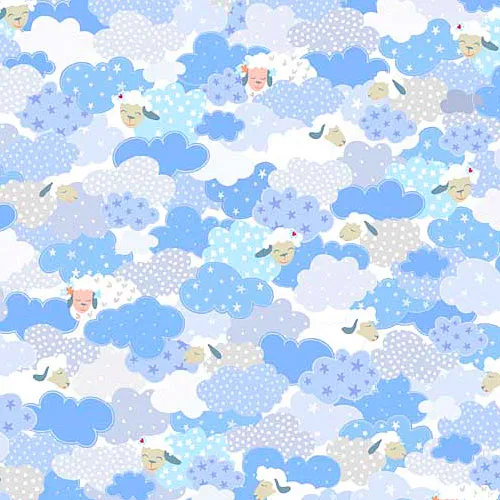 Quilting Fabric - Sheep in Clouds from Sweet Sheeps by Turnowsky for Quilting Treasures 29362Z