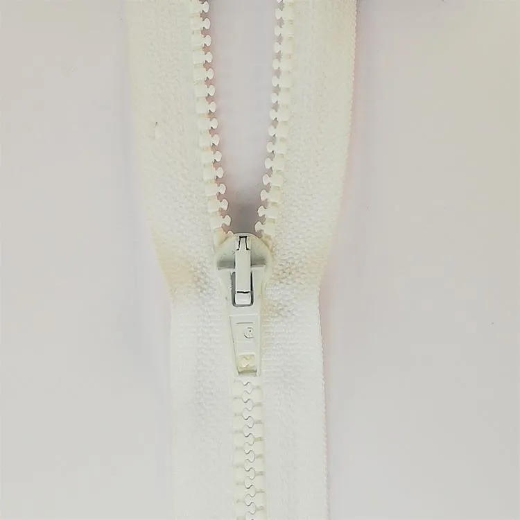 Zip - 90cm Open End Plastic - White