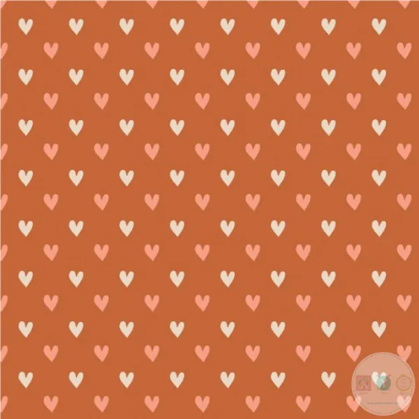 Quilting Fabric with Orange and White Hearts on Orange from Wilderness by Camelot Design Studio for Camelot Fabrics 2144004