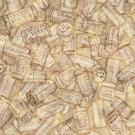 Quilting Fabric - Vintage Wine Corks from Perfectly Vintage by Dan Morris for Quilting Treasures