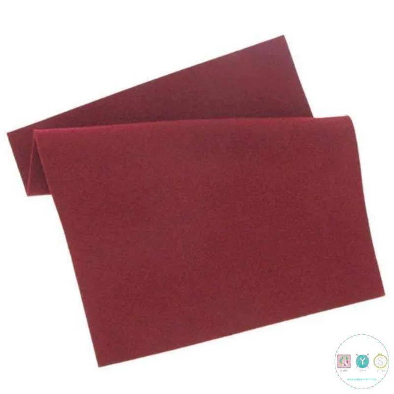 Wine Red Felt Sheet - 12" Square - 30cm Square - Crafting Felt