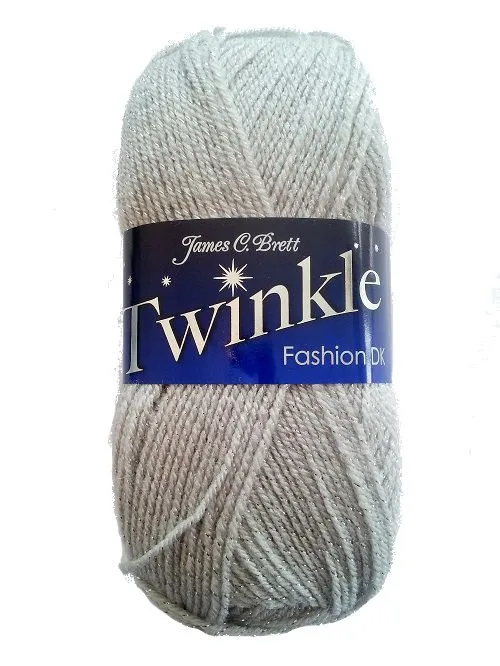 Yarn - James C Brett Twinkle DK Yarn in Silver Grey TK8