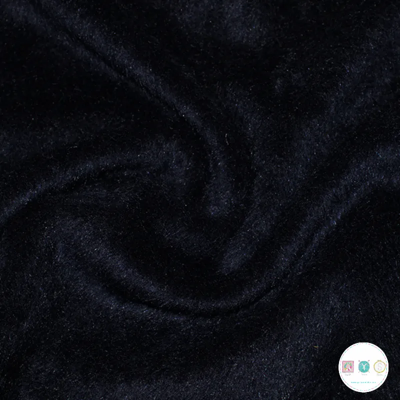 REMNANT - 1.75m - Mohair Wool Blend Coat Fabric in Dark Navy Blue