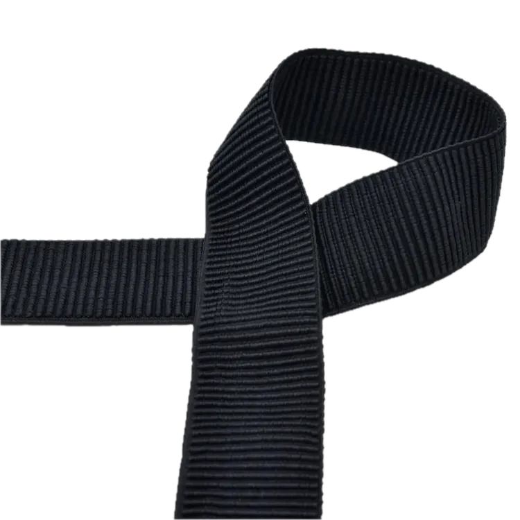 50mm Elastic Rib Tape in Black