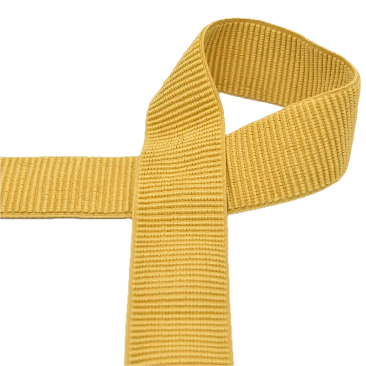  50mm Elastic Rib Tape in Ochre Yellow