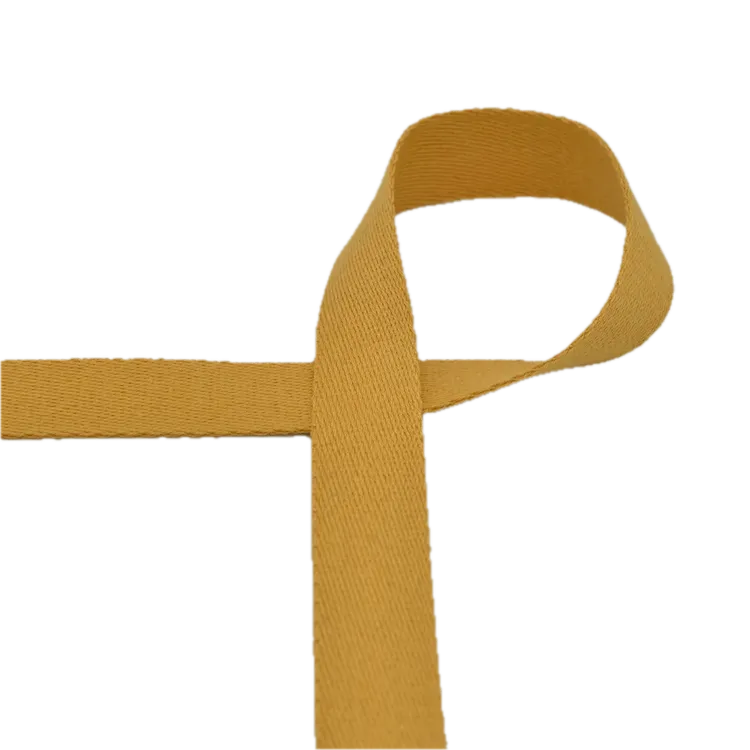 Bag Webbing - 25mm Soft Cotton Blend in Ochre Yellow