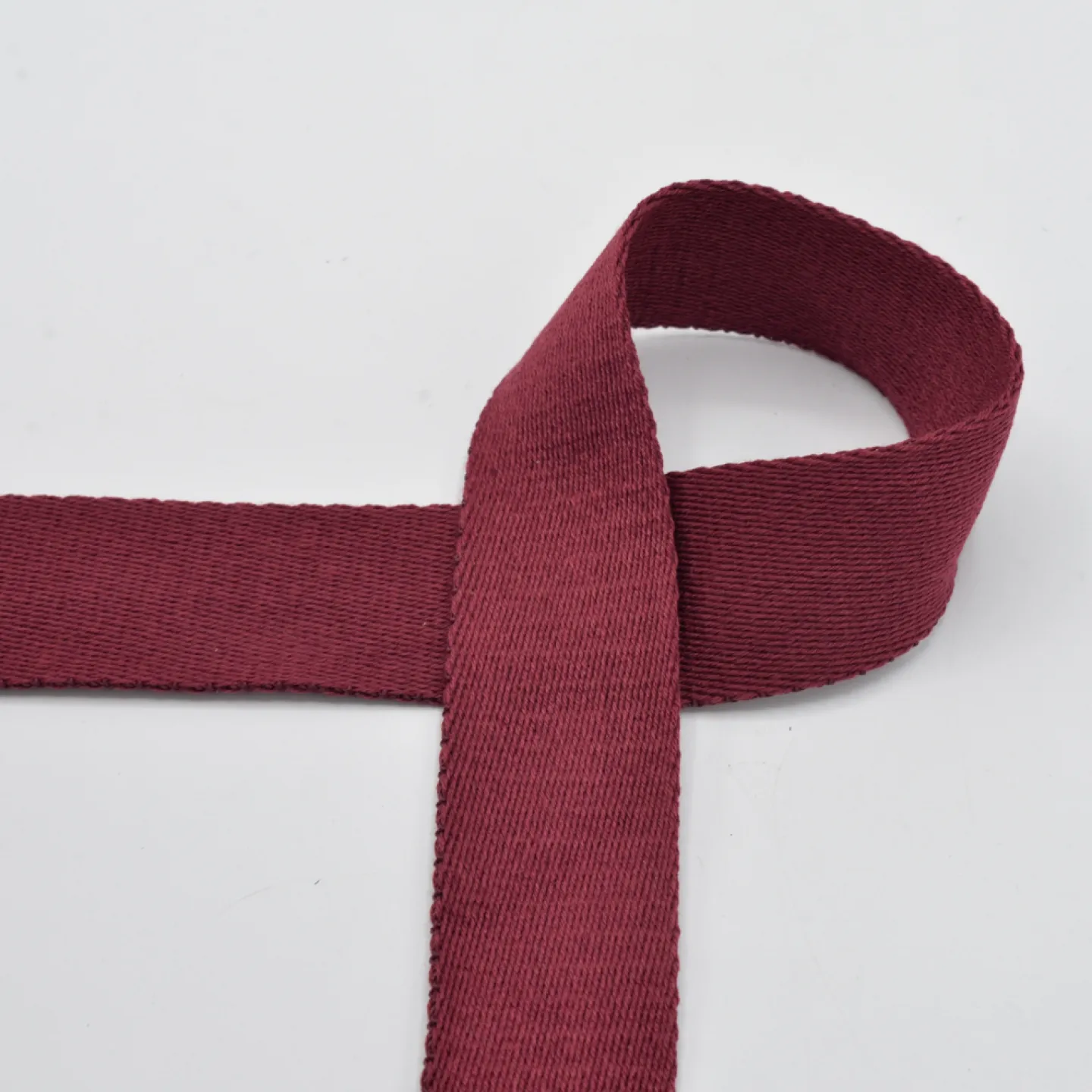 Bag Webbing - 40mm Soft Cotton Blend in Bordeaux Red