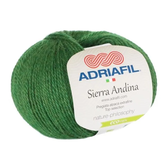 Yarn - Adriafil Sierra Andina Sport / DK in Grass Green Melange 36 