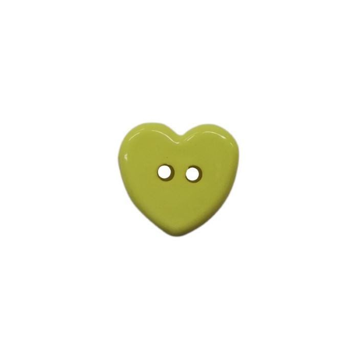 Buttons - 12mm Plastic Heart in Yellow