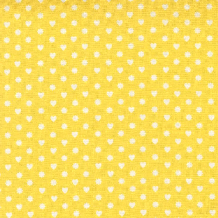 Quilting Fabric - Heart and Flower Dot on Yellow from Love Lily by April Rosenthal for Moda 24115 15