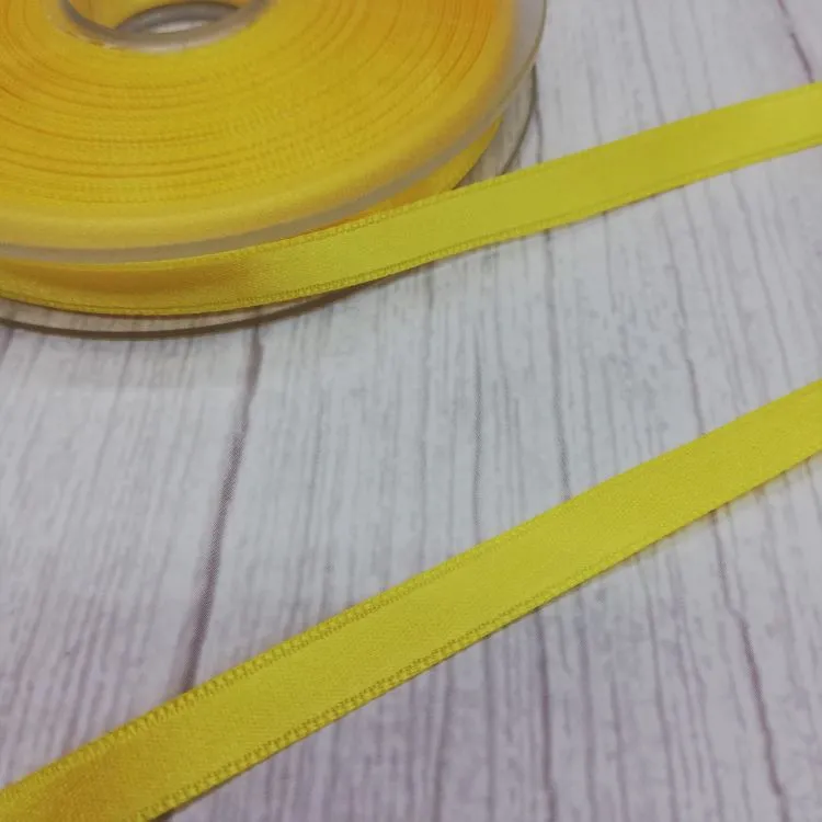 8mm Satin Ribbon in Sunny Yellow Colour 5