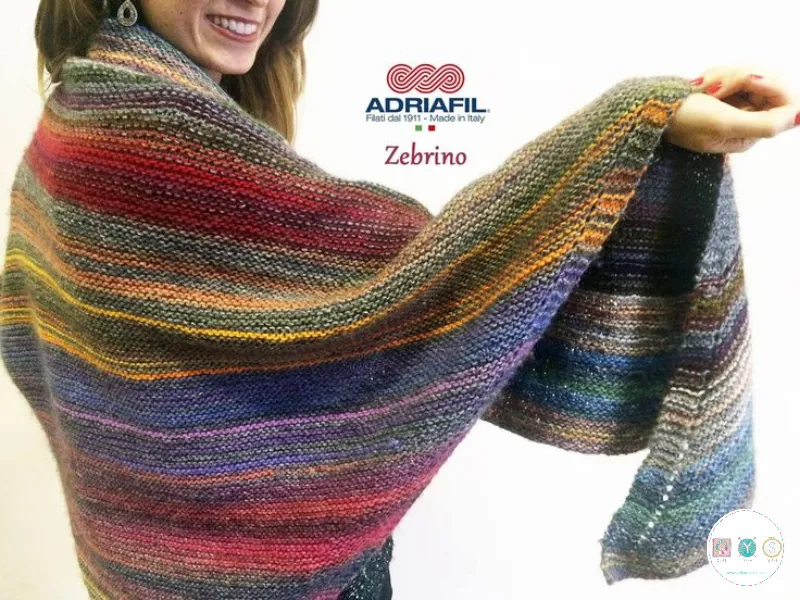 Gift Idea - Zebrino Shawl Kit - Shlanket - Make Your Own Italian Yarn Handknit - Kits & Gifts