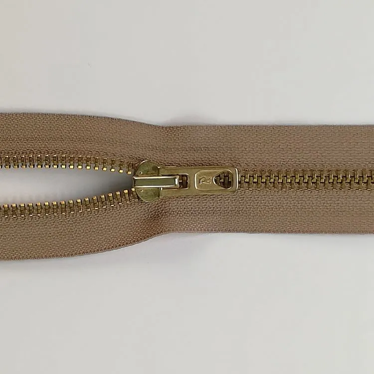 Zip - 75cm Open End Brass - Beige